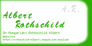albert rothschild business card
